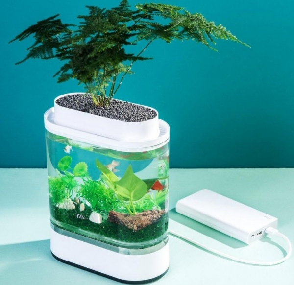 Аквариум xiaomi geometry mini lazy fish tank usb hf jhyg005 обзор